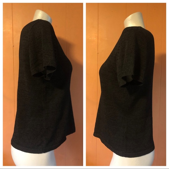 Josephine Chaus Black V-Neck Knit Top L - Picture 6 of 12